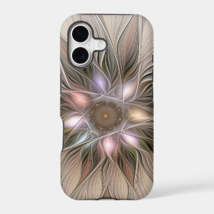 Joyful Flower Abstract Beige Brown Floral Fractal