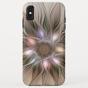 Joyful Flower Abstract Beige Brown Floral Fractal iPhone XS Max Case