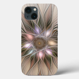 Joyful Flower Abstract Beige Brown Floral Fractal iPhone 13 Case