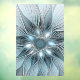 Joyful Flower Abstract Blue Grey Floral Fractal