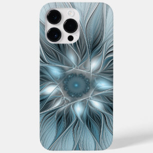 Joyful Flower Abstract Blue Grey Floral Fractal Case-Mate iPhone 14 Pro Max Case