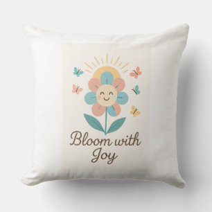  "Joyful Flower – Bright & Cheerful Floral Art" Cushion