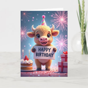 Joyful Fluffy Animal Birthday Card