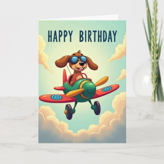 Joyful Flying Dog Card (Front)