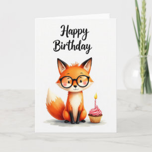 Joyful Fox Cupcake Card