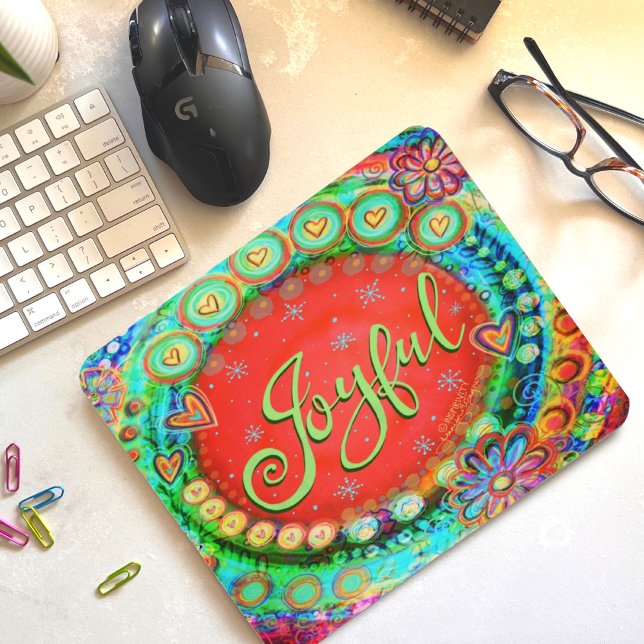 Joyful Fun Christmas Modern Inspirivity Mouse Pad (Creator Uploaded)