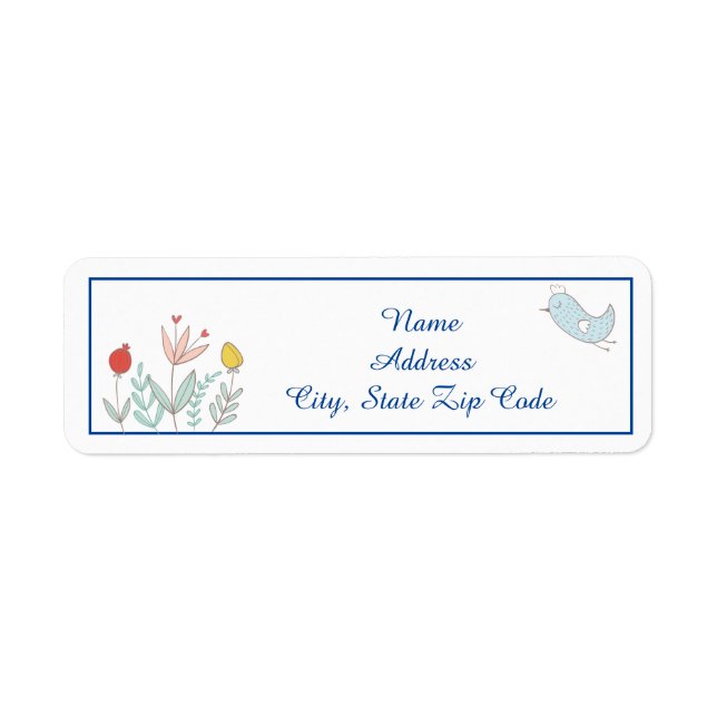 Joyful Garden Bird  Return Address Label (Front)