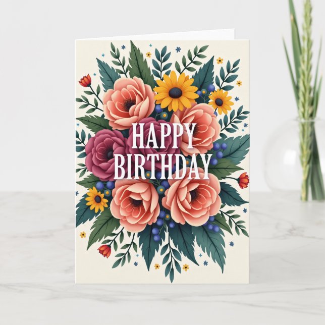 Joyful Garden Bloom Card (Front)