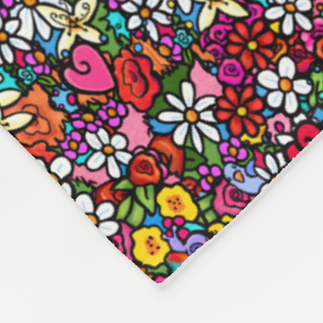 Joyful Garden Fleece Blanket (Corner)