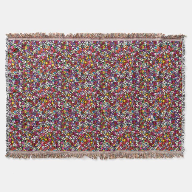 Joyful Garden Throw Blanket (Front)