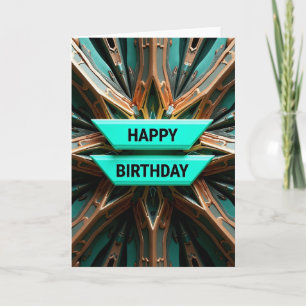 Joyful Geometric Metallic Card