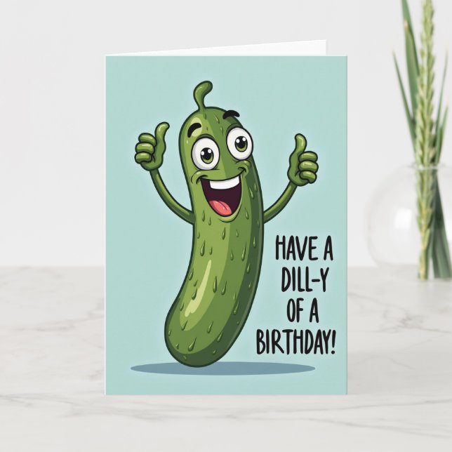 Joyful Gherkin Birthday Card (Front)