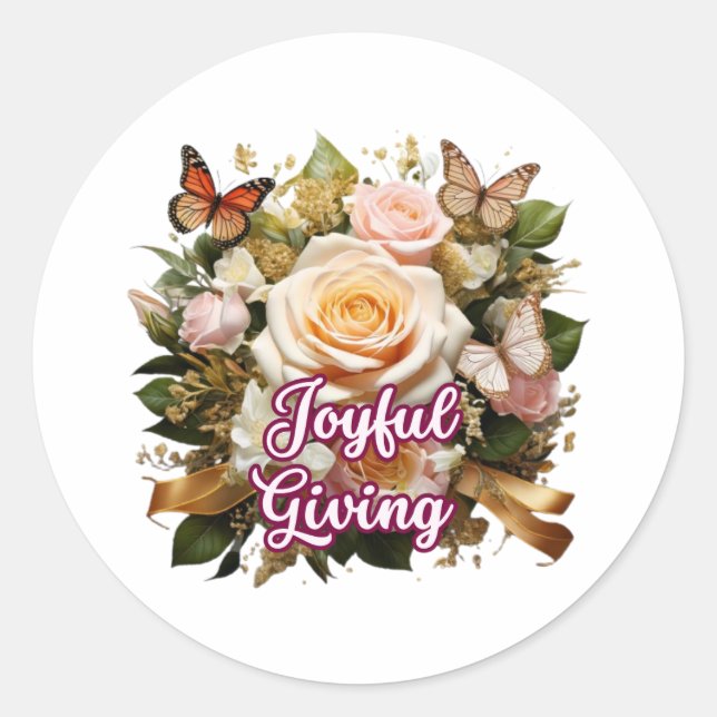 Joyful Giving — Inspirational Sticker for Kindness (Front)