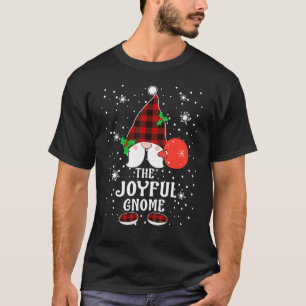 Joyful Gnome Buffalo Plaid Matching Family Christm T-Shirt