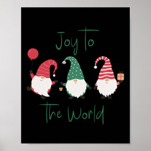 Joyful Gnomes Christmas Holiday Design - Joy To Th Poster