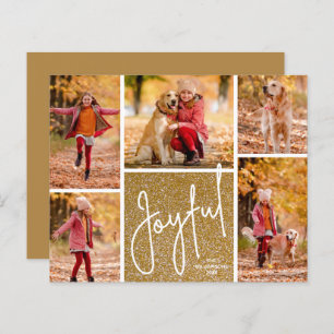 JOYFUL Gold Budget Holiday Cards