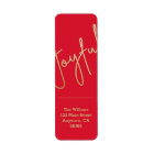 JOYFUL Gold Faux Foil Red Christmas Address