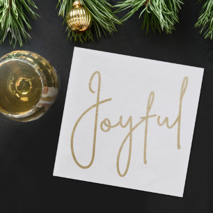 JOYFUL Gold Faux Foil Silver Napkin