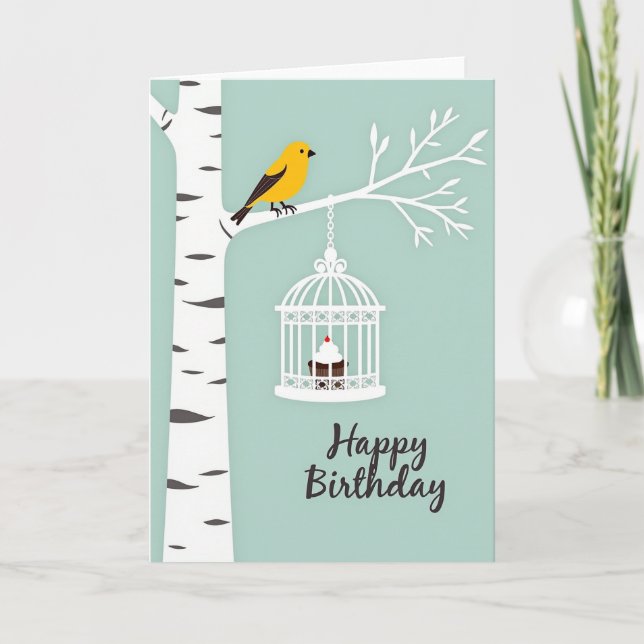 Joyful Golden Bird Card (Front)