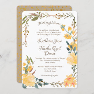 Joyful Golden Blossoms Invitation