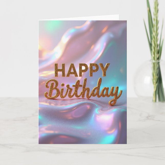 Joyful Golden Glitter Card (Front)