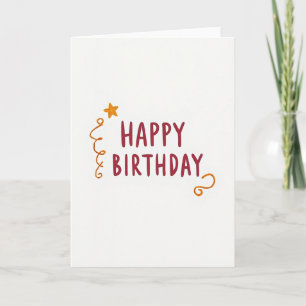 Joyful Golden Star Birthday Card