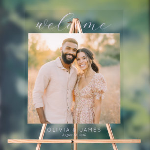 Joyful Golden Sunset Photo Acrylic Sign