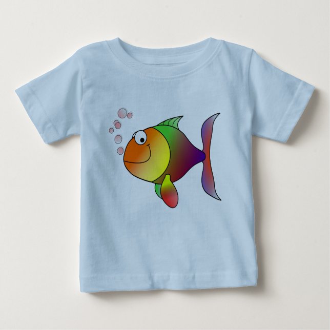 Joyful Goldfish in Sea Baby T-Shirt (Front)