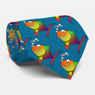 Joyful Goldfish in Sea Tie
