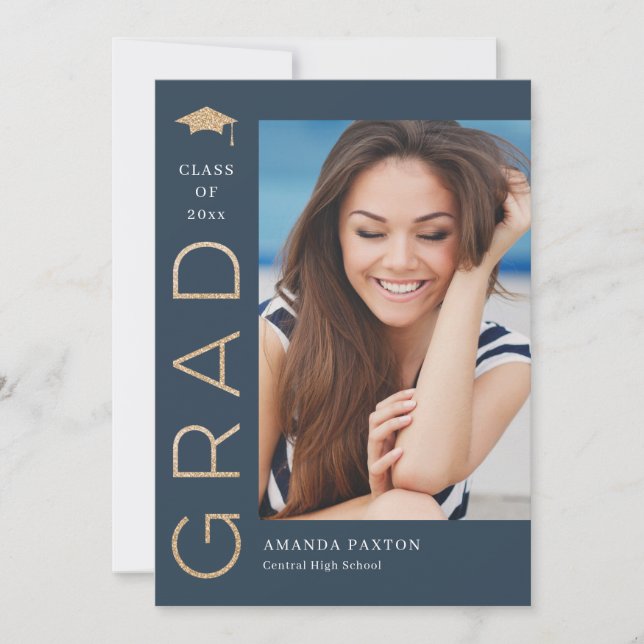 Joyful Grad Editable Colour Graduation Invitation (Front)