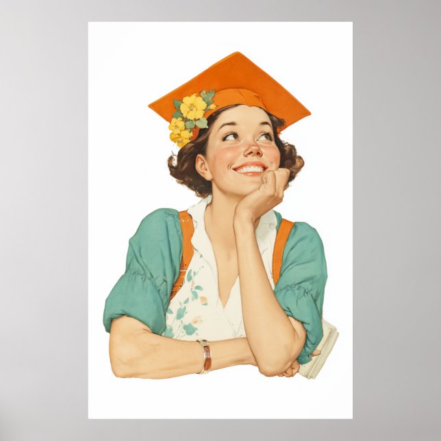 Joyful Graduation Day Portrait Poster (Front)