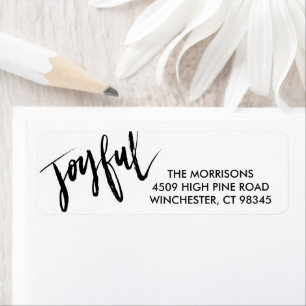 Joyful Hand lettered Holiday Simple Return Address Label