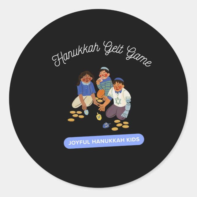 Joyful Hanukkah Kids Classic Round Sticker (Front)
