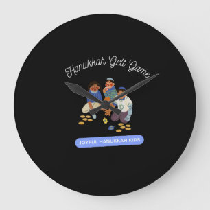 Joyful Hanukkah Kids Large Clock