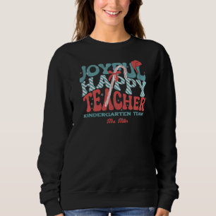 Joyful Happy Teacher Christmas Retro Sweatshirt