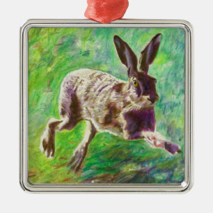Joyful hare 2011 metal ornament