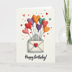 Joyful Heart Balloon Birthday Card