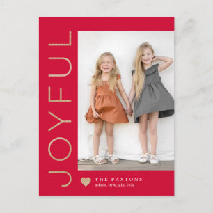 Joyful Heart EDITABLE COLOR Holiday Postcard