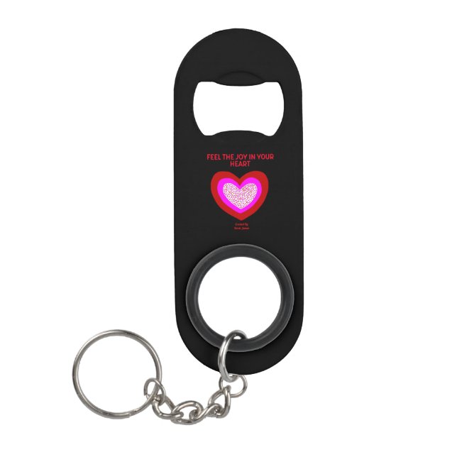 Joyful Heart Keychain Bottle Opener (Front)