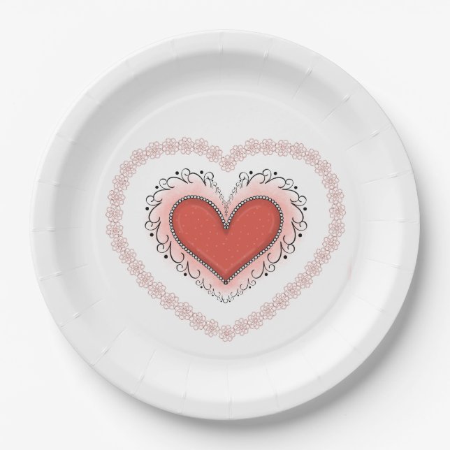 Joyful Heart Napkin Paper Plate (Front)