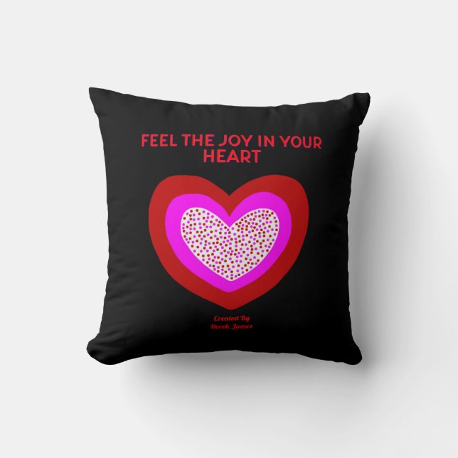 Joyful Heart Square Throw Pillow (Front)