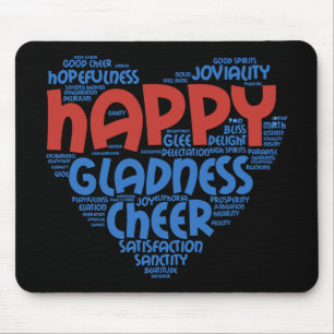 Joyful Heart Typography Mouse Pad