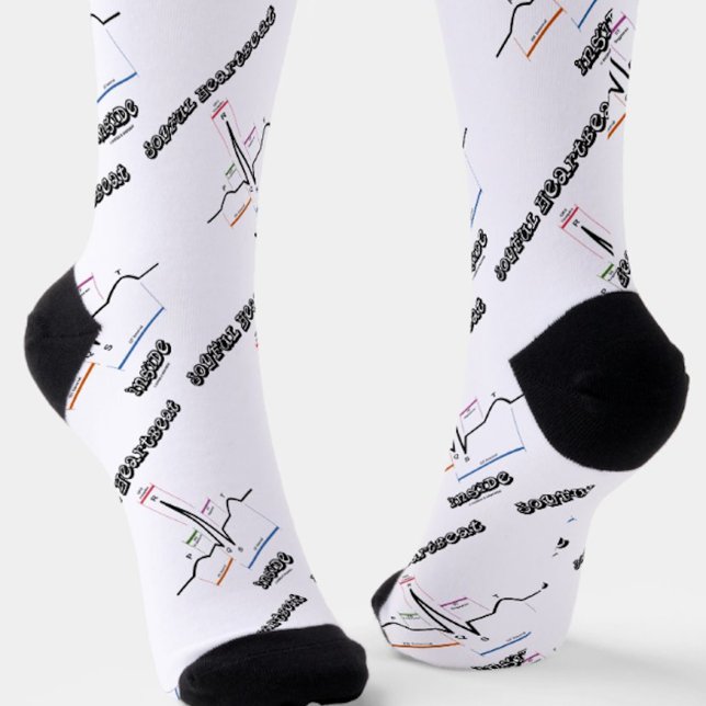 Joyful Heartbeat Inside Normal Sinus Rhythm EKG Socks (Normal sinus rhythm on electrocardiogram pair of crew socks for anyone with a joyful heartbeat!)
