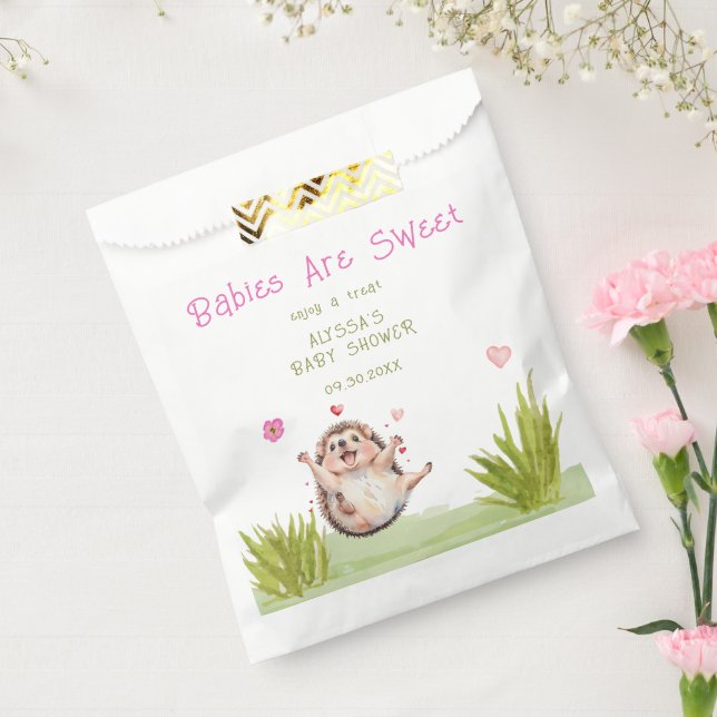 Joyful Hedgehog Garden Party Sweet Baby Shower Favour Bag (Sealed)