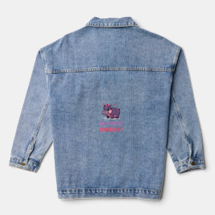 Joyful HIP HIPPO HOORAY MOO DENG Hippo Theme Zoo F Denim Jacket