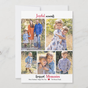 Joyful Holiday 5 Photo Greeting Card