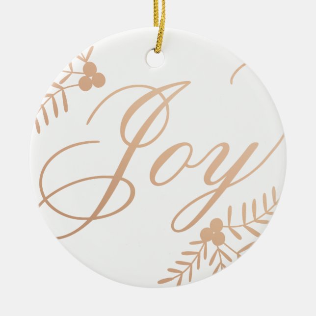 Joyful Holiday Ceramic Ornament (Front)