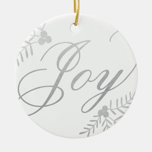 Joyful Holiday Ceramic Ornament (Front)