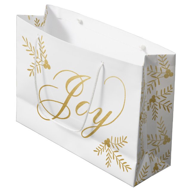 Joyful Holiday Large Gift Bag (Front Angled)