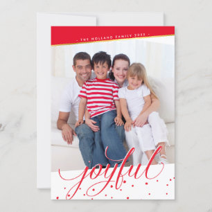 JOYFUL HOLIDAY PHOTO stylish calligraphy gold red